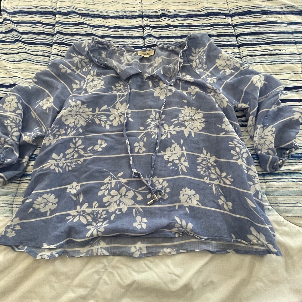 COMO BLU Floral Blue Blouse